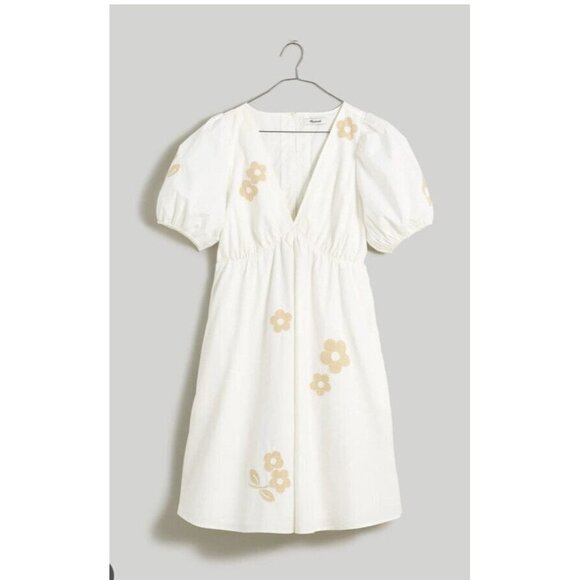 Madewell $128 Annamarie Embroidered Mini Dress Size 00 White NL107 Sold Out 1E - Picture 5 of 9